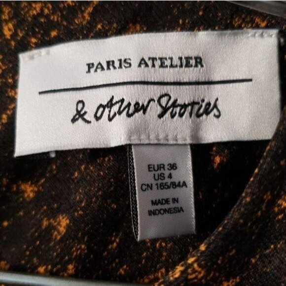 & Other Stories Black Printed Mini Dress - Picture 8 of 9